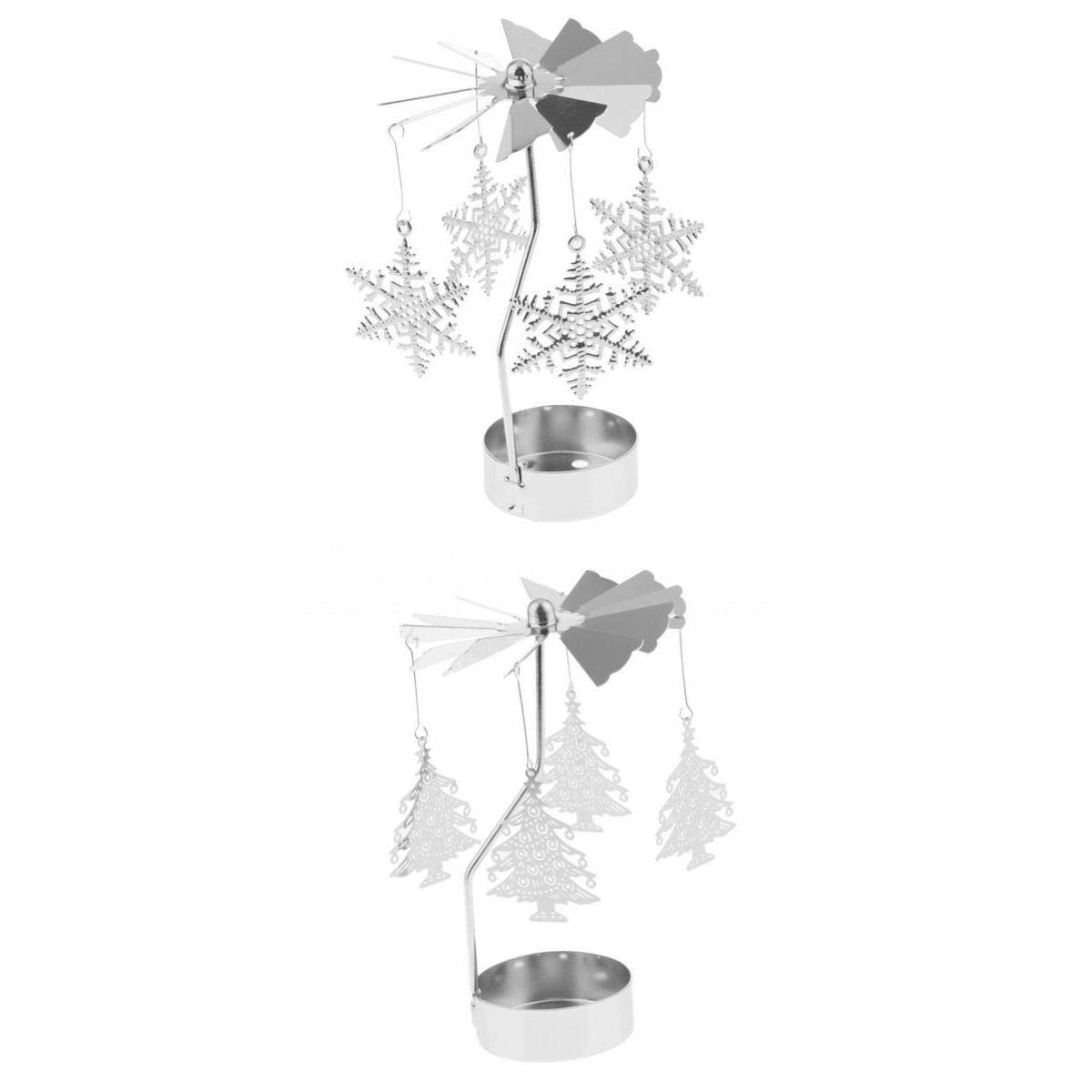 Buy 2pcs Christmas Rotating Candle Tea Light Holder Candlestick